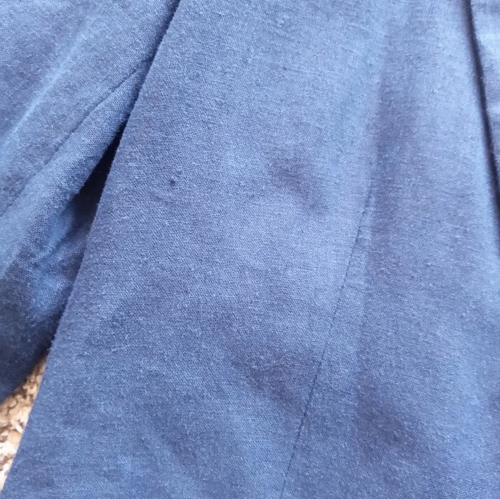 Mango Basics Women's Open Front Blazer Linen Blend Long Sleeve Blue Size Small - Picture 6 of 7